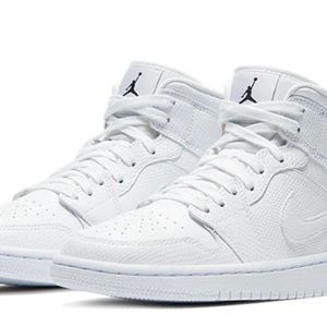 (WMNS) Air Jordan 1 Mid 'White Snakeskin' BQ6472-110